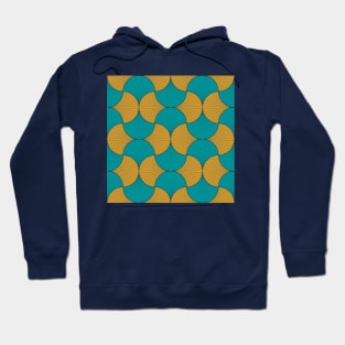 Gold and Teal Vintage Geometric Scales Hoodie